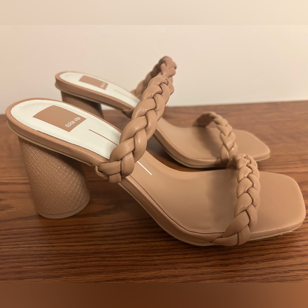Dolce Vita Nairi Braided Strappy Sandals Tan Size 8.5M